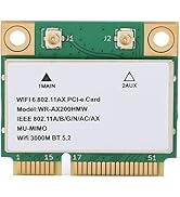 Acogedor AX200HMW WiFi 6 Wireless Card Dual Band 802.11 A/B/G/N/AC/AX Half Mini PCI-E WiFi Card N...