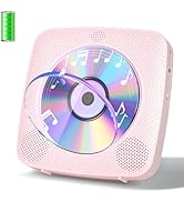 Gueray CD Player Portable with Bluetooth Wall Mountable, 1800mAh Rechargeable Battery Operated CD...
