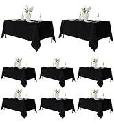 Fitable 8 Pack Rectangle Tablecloths: Stain Resistant Wrinkle Free Fabric Table Clothes, Washable...