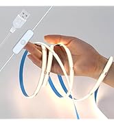 WMSDGZAI LED Cob Strip Light 5V USB, 4000K Natura White,6.56ft Flexible Self-Adhesive Light Strip...
