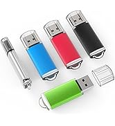TOPESEL 5 Pack 32GB USB 2.0 Flash Drive Memory Stick Thumb Drives (5 Mixed Colors: Black Blue Gre...