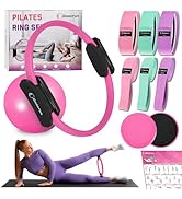 Goocrun Pilates Ring Set Exercise Equipment with Fabric Resistance Bands Set, Pilates Ball, Slidi...