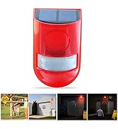 Solar Strobe Light, RISOON Solar Alarm Light with Motion Detector 129db 24 Hours Mode + Night Mod...