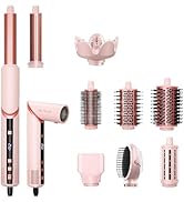 9 in 1 Hair Styler &amp; Air Dryer Brush Curler, 110,000 RPM High-Speed Negative Ionic Foldable Hair ...