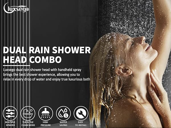 DUAL RAIN SHOWER HEAD COMBO