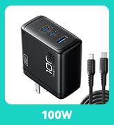INIU USB C Charger Block, 3-Port 100W PD Fast Charging, MacBook Charger with USB C Cable and Fold...