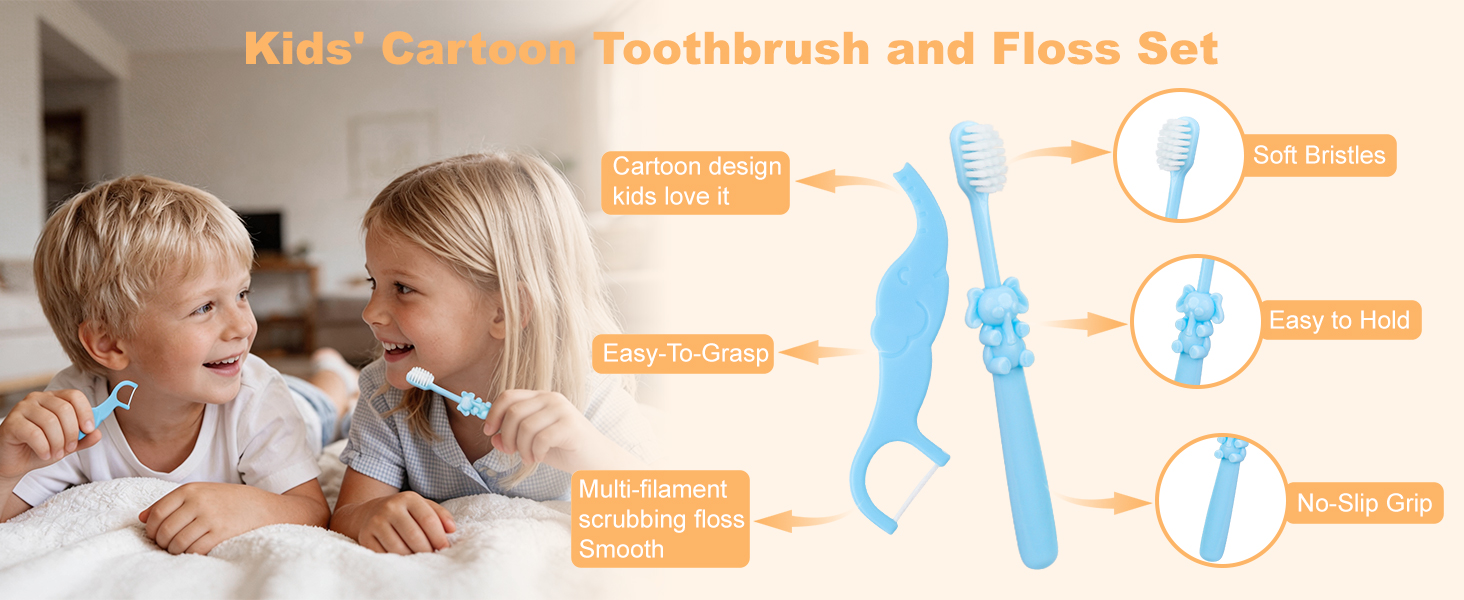 Individually Wrapped Kids Toothbrushes Floss