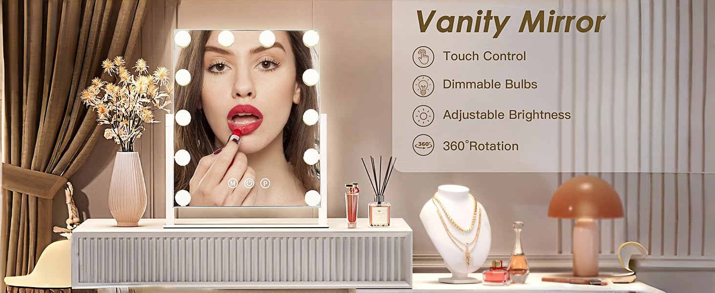 desk mirror with light