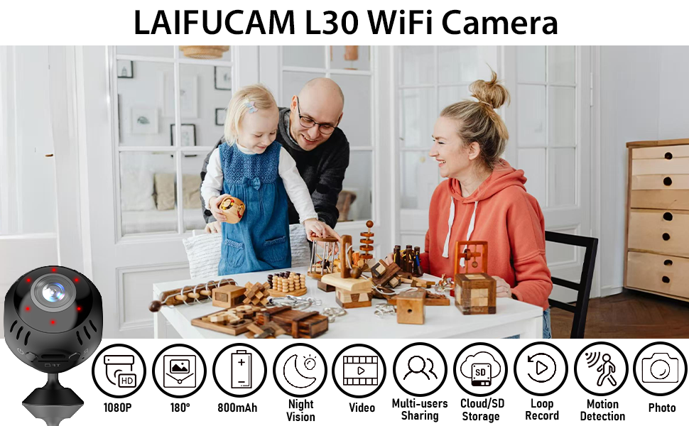 Mini Spy Camera Hidden Camera WiFi Wireless 1080P Nanny Cam Small