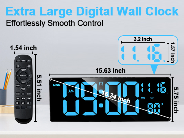 digital clock large display