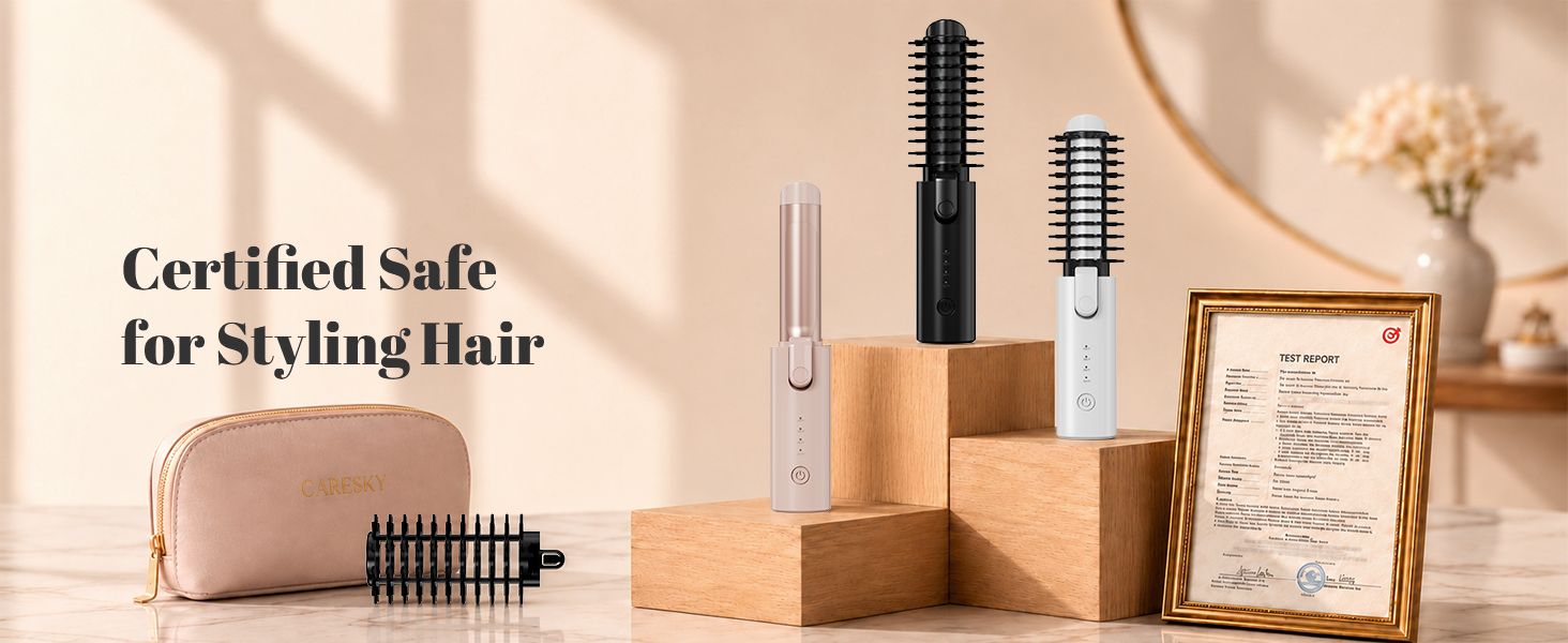 travel round brush heated mini curl iron for short medium long hair
