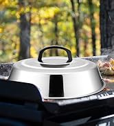 HaSteeL Cheese Melting Dome Set of 2, 12 Inch Round Basting Cover Metal Steam Cover, Stainless St...