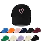 Zando Trendy Valentines Heart Baseball Caps for Women Men Girls Dad Adjustable Cute Cotton Ball C...