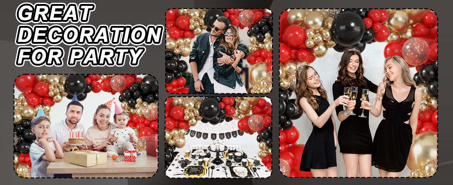 black and red balloons