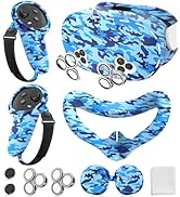 Silicone Cover Set for Meta Quest 3S Accessories, VR Protector Face Cover, Controller Grips, Fron...