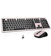 Wireless Keyboard and Mouse, 2.4GHz Cordless Keyboard Mouse Combo, Optical Mouse, Plug and Play U...