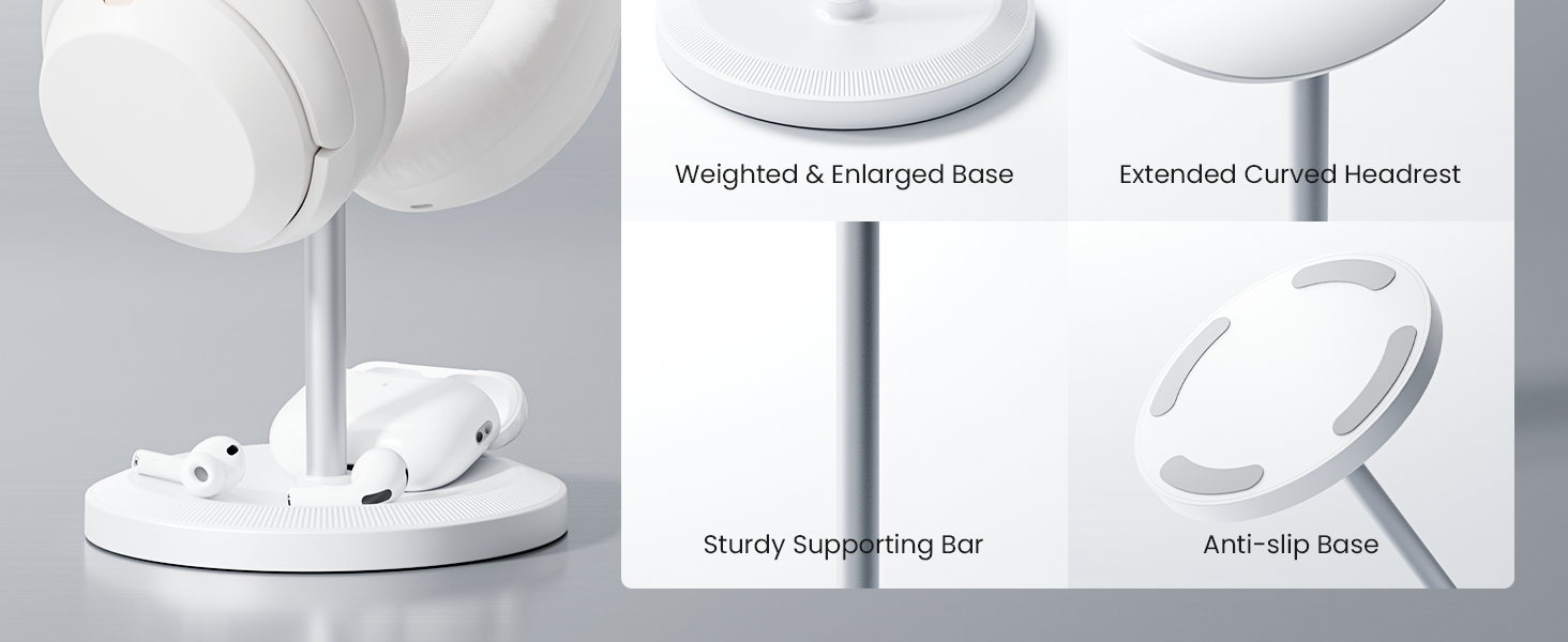 white headphone stand