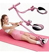 FRAWENLECO Fitness Resistance Bands with 4 Tube Pedal Ankle Puller, Elastic Yoga Pedal Stretch Ba...