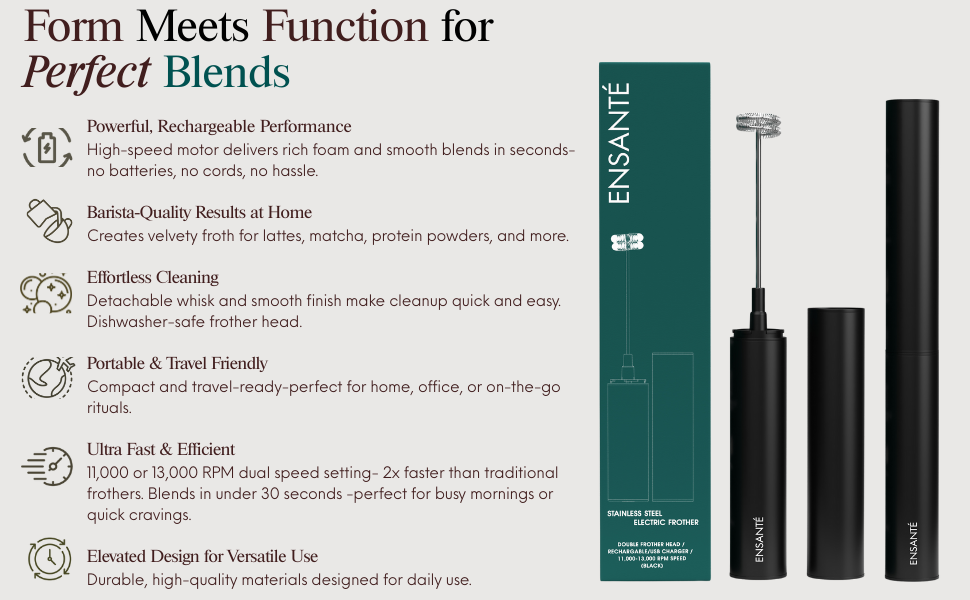 rechargeable electric frother for coffee cold foam, milk frother handheld electric, matcha whisk