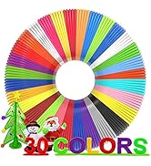 dikale 3D Pen Filament Refills 30 Colors, Bonus 250 Stencils eBooks - 3D Pen Filament PLA 1.75mm,...