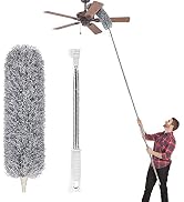 Microfiber Duster with Extension Pole(Stainless Steel), Extra Long 100 inches, with Bendable Head...