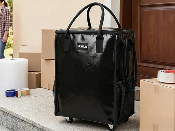 rolling tote reusable grocery bag on wheels bag on wheels rolling tote with wheels and handle