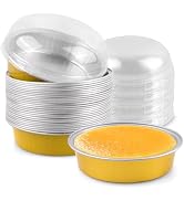 25 Pack Disposable 4 Inch Mini Pie Tins with Lids 8 Oz Golden Aluminum Pie Pan Tins for Baking Ta...