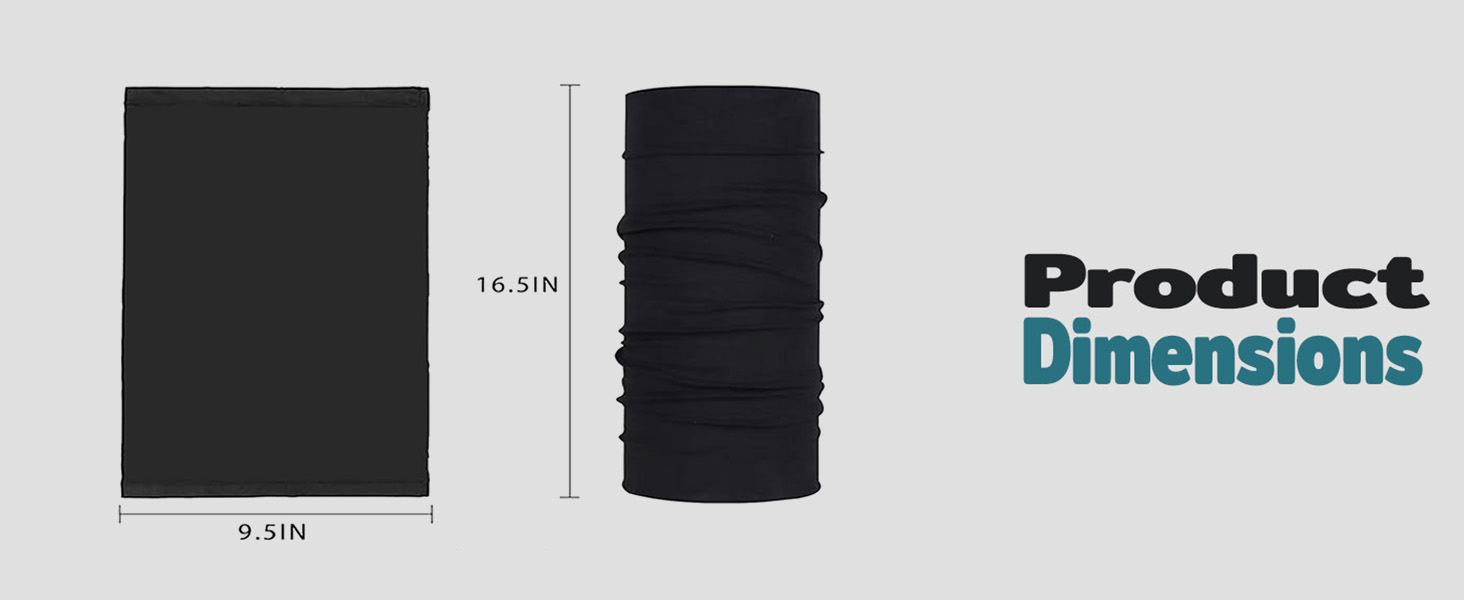 Neck Gaiter Size Guide How to Measure Head Neck 20-24in S/M/L Fit Most Adults