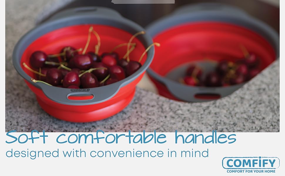 colander collapsible set of two strainer foldable