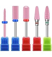 5PCS Ceramic Nail Drill Bits Set, Professional 3/32 Inch Electric Cuticle Drill Bits Nail Tech fo...