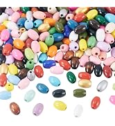 Craftdady 300pcs 12mm Wood Bracelet Beads Rice Spray Painted Schima Wood Beads Mini Loose Spacer ...