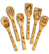 Wooden Spoons for Cooking - 6-Piece Wooden Utensil Set with Spatulas &amp; Spoons, Heat-Resistant, Ec...