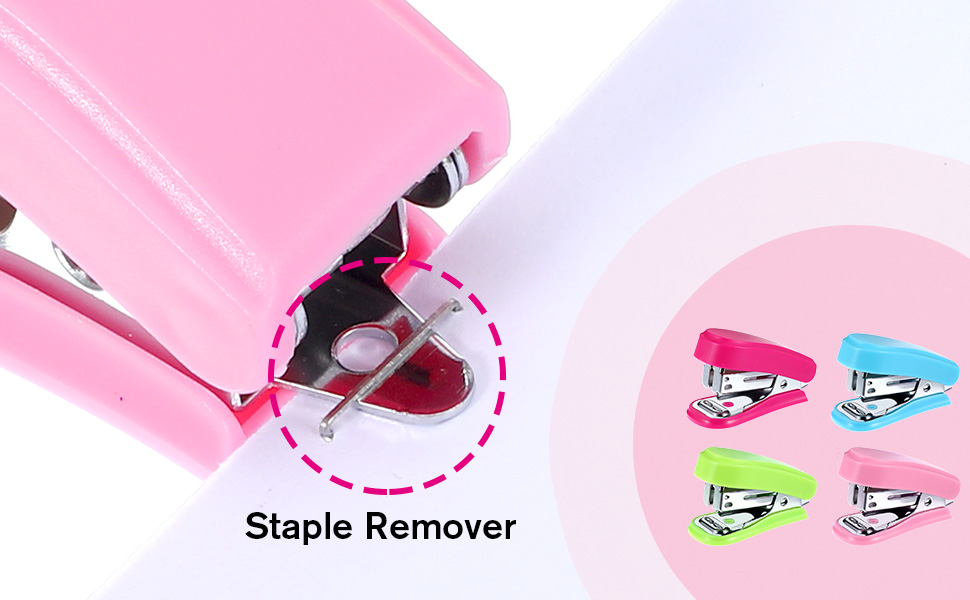 Mini Stapler with 12 Boxes Staple, Includes Built in Staple Remover