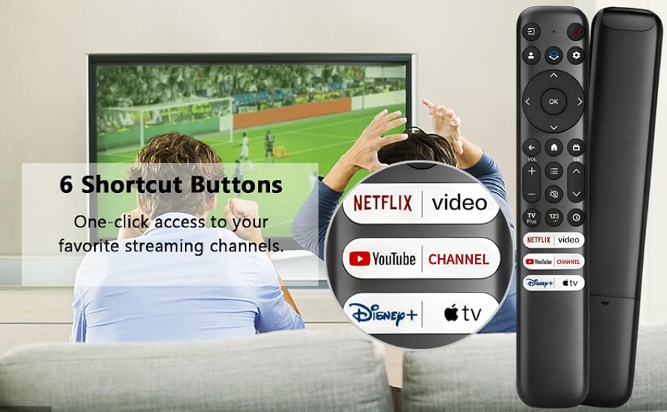 Replacement Remote Control for TCL-Google-Smart TV