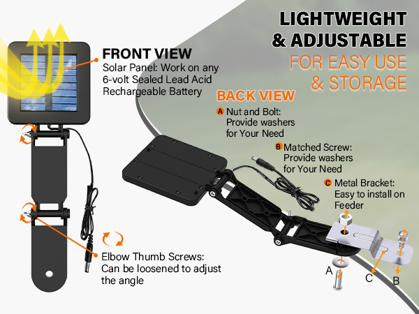 6V solar panel charger for deer feeder game feeder solar panel for hunting outdoor efficient
