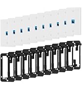 Iwillink (10-Pack) Ethernet Wall Plate, 1-Port Keystone Wall Plate with RJ45 Keystone and Low Vol...