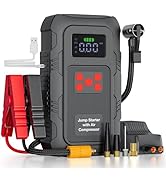 HPBS 6000A Jump Starter with Air Compressor, Portable Car Battery Jump Starter with 150 PSI Tire ...