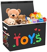 Mabahoo Large Toy Box with Lid, Collapsible Sturdy Collapsible Sturdy Toys Storage Organizer Ches...