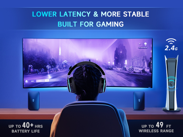 Gtheos wireless gaming headset ps5 headset gaming headphones bluetooth gaming headset