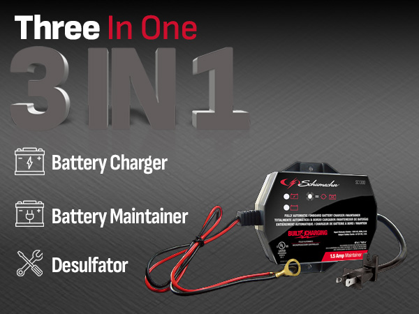 Schumacher SC1300 1.5A 6V/12V Fully Automatic Battery Charger and Maintainer