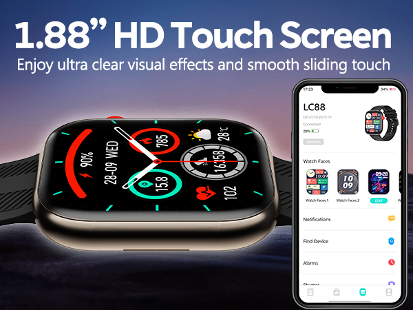 1.88&amp;#34; HD Touch Screen Enjoy ultra clear visual effects and smooth sliding touch