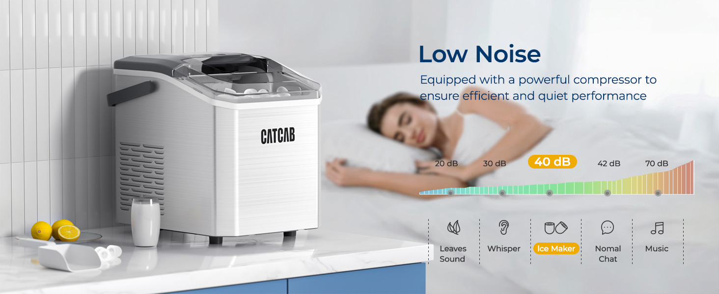 Counter Top Ice Maker 40db Low Noise
