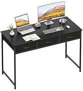 WOHOMO Computer Desk with 3 Drawers, 47.2 Inch Bedroom Desk with Storage, Home Office Desk for Ro...