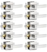 Sopoby 10 Pack Square Door Lever Privacy Door Lock Handleset Keyless Lockset Door Knobs Storage R...