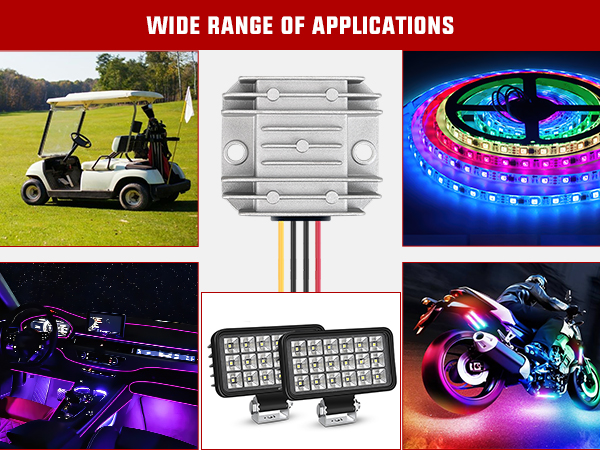 Nilight 120W 24V to 12V 10A DC Converter Regulator Reducer Golf Cart Voltage Converter Regulator