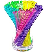hapray 100-PCS 5 Colol Plastic Swizzle Sticks, Crystal Cake Pops, Cocktail Coffee Drink Stirrers,...