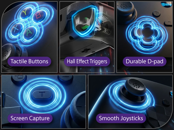 tactile buttons and smooth joysticks