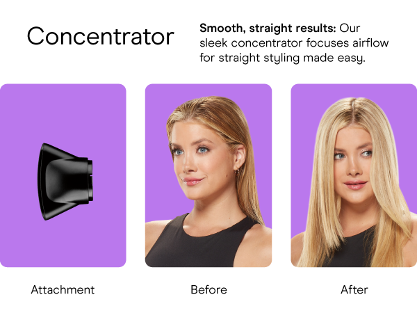 Conair pro hair dryer professional tourmaline ceramic for less frizz with diffuser and concentrator?