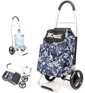 Grocery Cart on Wheels,Trolley Cart with Wheels,Shopping Cart Bags for Groceries Removable Wheels...