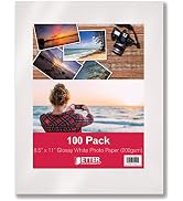 Glossy Photo Paper, 8.5 x 11 Inch, 100 Sheets, Better Office Products, 200 gsm, Letter Size, 100-...